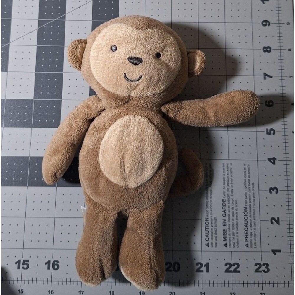 Carters Child of Mine Monkey Plush Rattle Tan Brown